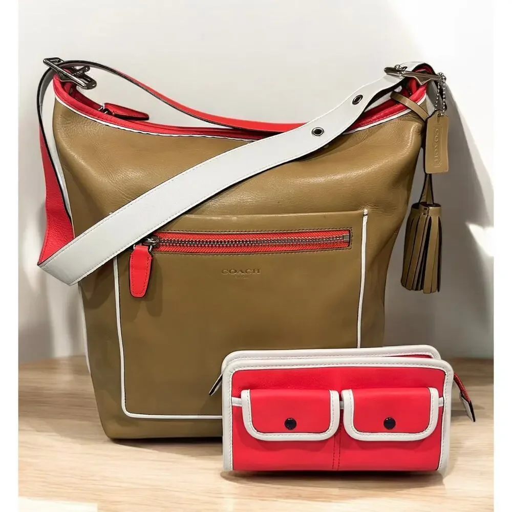 Coach 22414 Legacy Large Duffle Bag & 48885 Legacy Zip Wallet